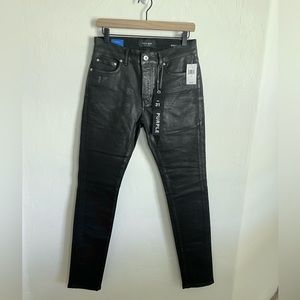 NWT Purple Brand Black Label Leathered Look Jeans